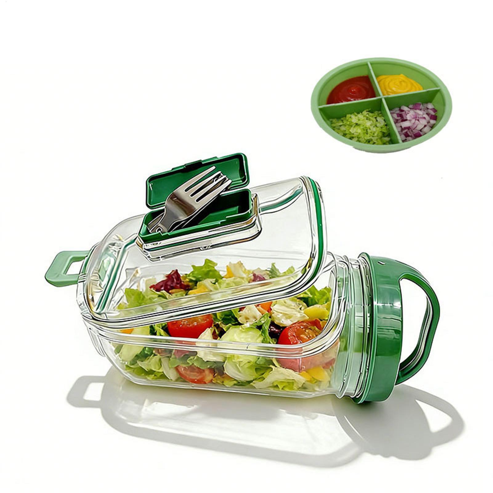 Meal Prep Gym Food - Recipiente para ensalada con apertura lateral