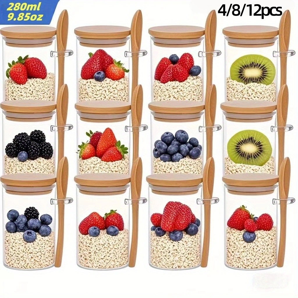 Meal Prep Oatmeal - 4/8/12 piezas, tazas para desayuno de