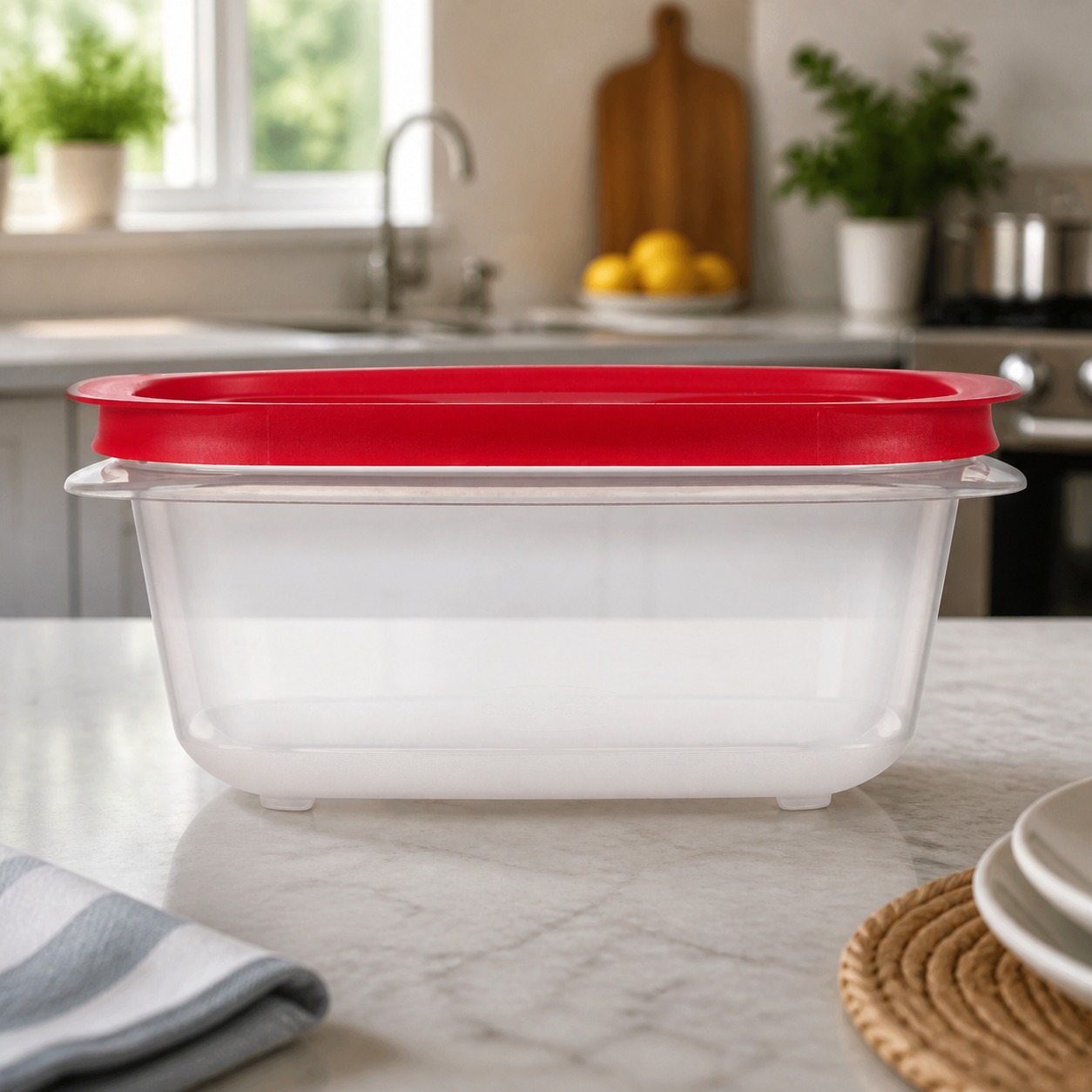 Meal Prep Organizer - Contenedor Rectangular Rojo para Almacenamiento de