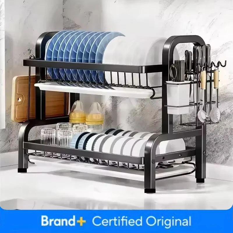 Meal Prep Organizer - Escurridor de platos de acero inoxidable