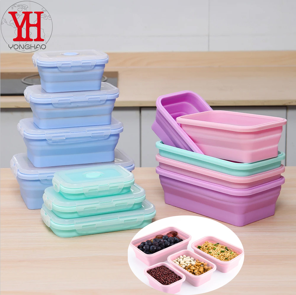 Meal Prep Tupperware - 4 unids/set fiambrera rectangular de silicona