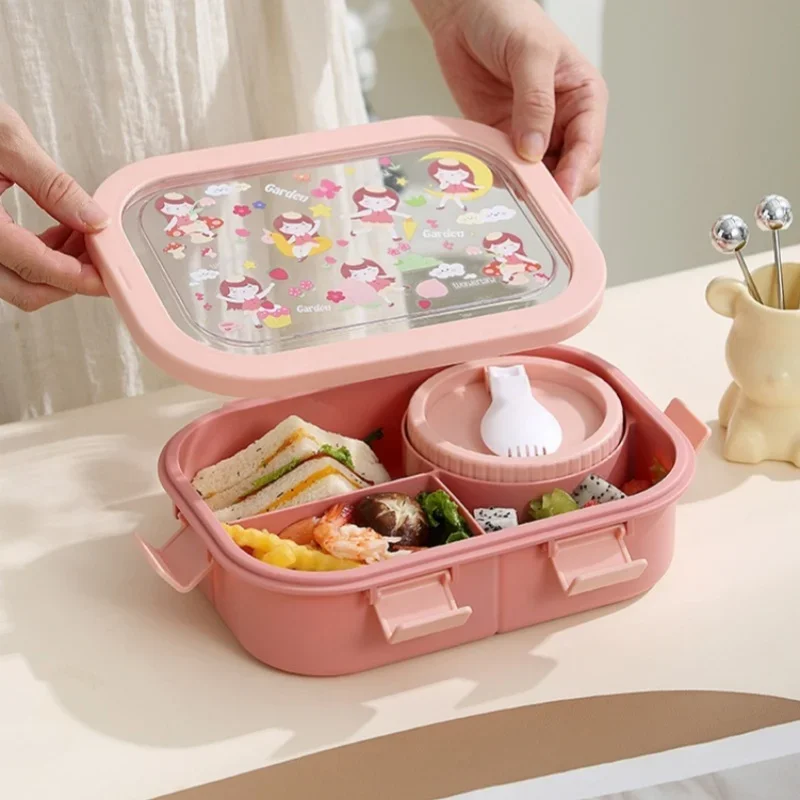 Meal Prep Tupperware - Fiambrera de dibujos animados para estudiantes,