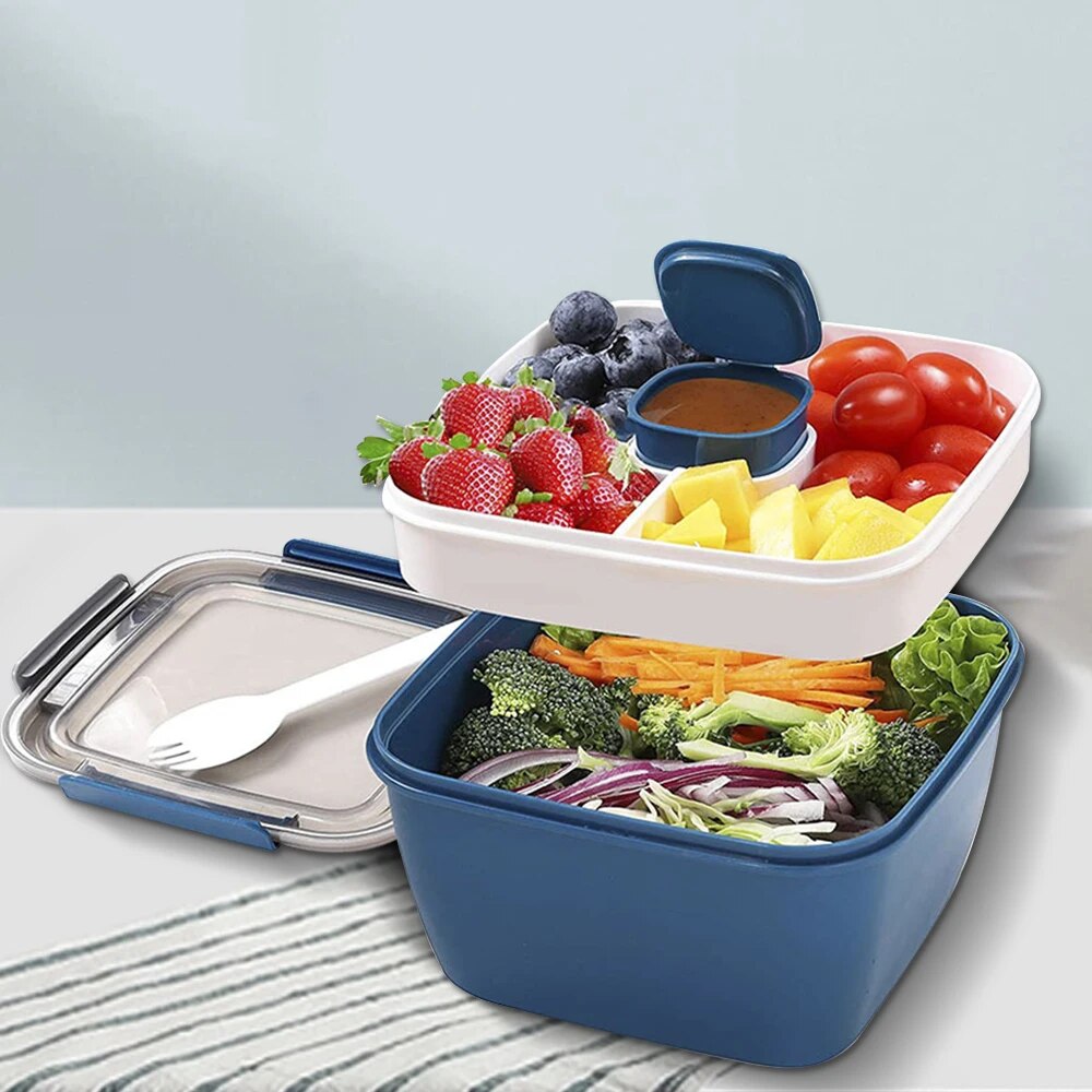 Meal Prep Tupperware - Fiambrera portátil de 1100ml/1500ml, contenedor de