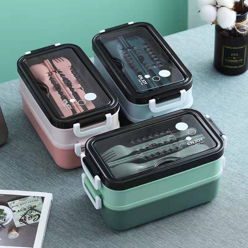 Meal Prep Tupperware - Fiambrera de doble capa de 1400ml,