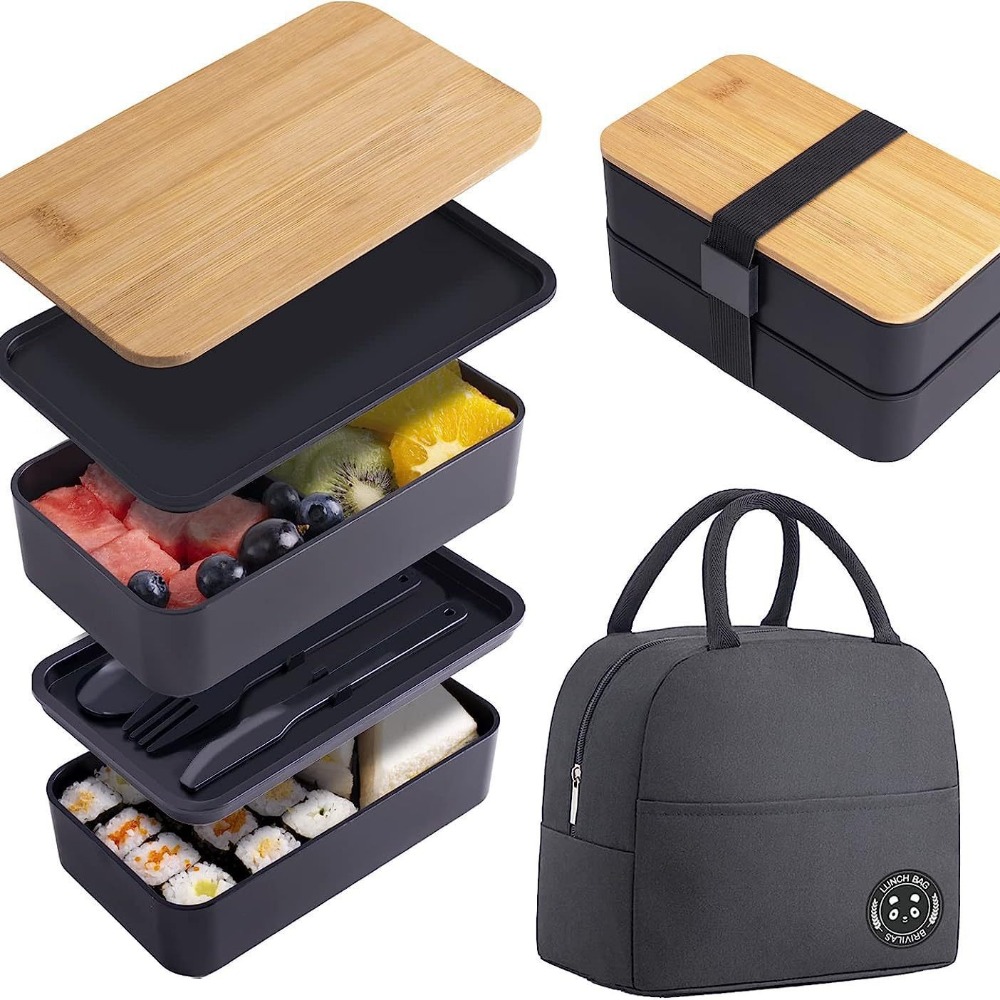 Meal Prep Tupperware - Fiambrera dividida de 1200ML para Picnic,