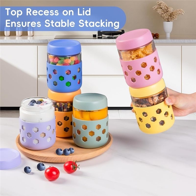 Frascos de vidrio ABUG con tap - Meal Prep Oatmeal reseña y precio