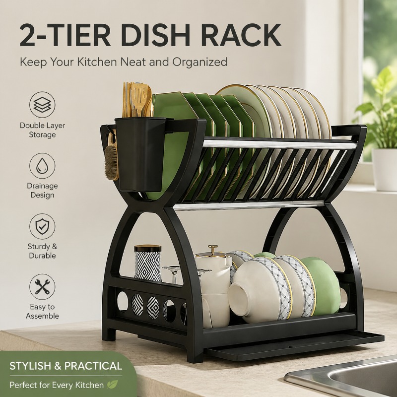Escurridor de Platos de 2 Nive - Meal Prep Organizer reseña y precio