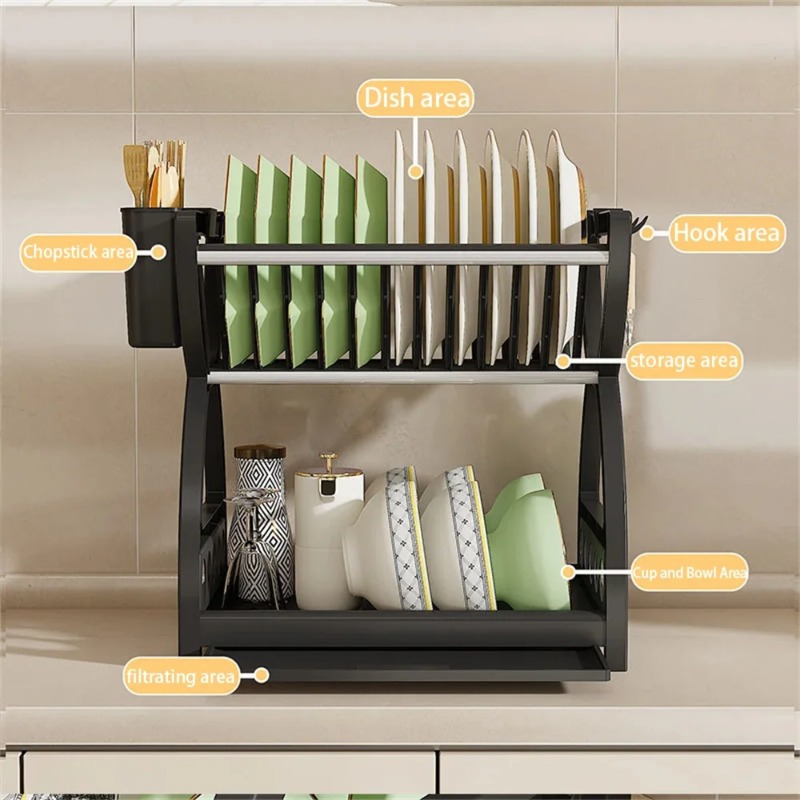 Escurridor de Platos de 2 Nive - Meal Prep Organizer reseña y precio